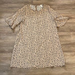 Snow Leopard Ruffle Sleeve Dress